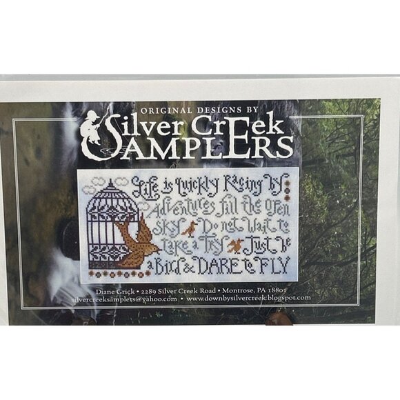 Needlepoint Pattern Samplers Birds Life Quickly Racing Silver Creek Cottagecore - Picture 1 of 1